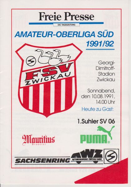 Datei:Cover Heimspiel Suhl 91-92.jpg