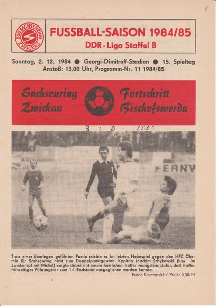 Datei:Cover Heimspiel Bischofswerda 84-85.jpg