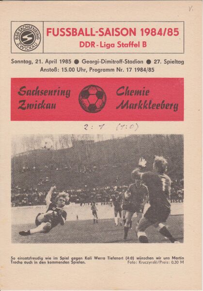 Datei:Cover Heimspiel Markkleeberg 84-85.jpg