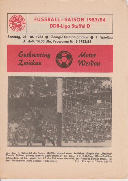 Datei:Cover Heimspiel Werdau 83-84.jpg